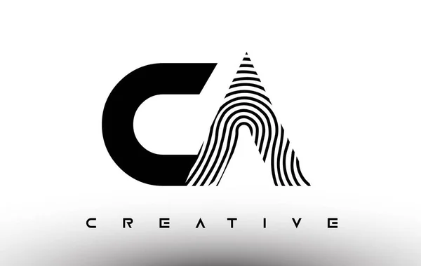Parmak Izi Zebra Logosu Tasarımı Parmak Izli Logosu Yaratıcı Simge — Stok Vektör