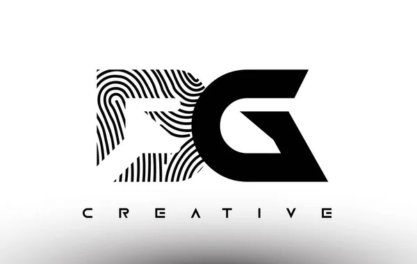 Fingerprint Zebra Letter Logo Design Logo Fingerprint Creative Icon Vector — 스톡 벡터