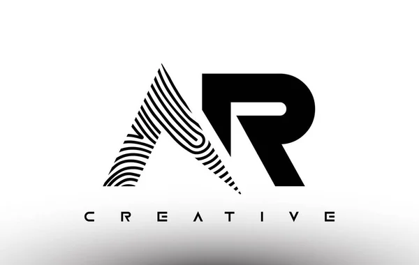 Fingeravtryck Zebra Brev Logotyp Design Logotyp Med Fingeravtryck Creative Icon — Stock vektor