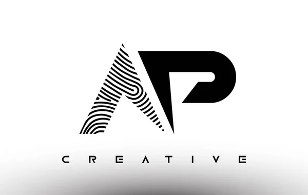 Impronta Digitale Zebra Lettera Logo Design Logo Con Impronta Digitale — Vettoriale Stock