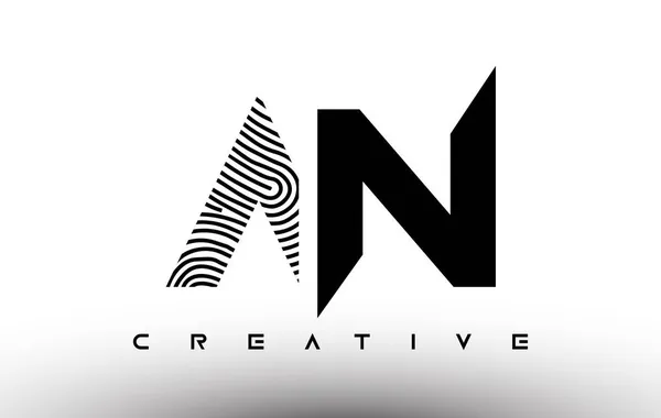 Bir Parmak Izi Zebra Logosu Tasarımı Üzerinde Parmak Izi Olan — Stok Vektör
