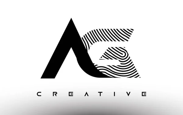 Ag指紋ゼブラ手紙ロゴデザイン Agロゴと指紋クリエイティブアイコンベクトル — ストックベクタ