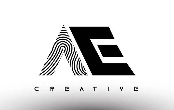 Impressão Digital Zebra Carta Logo Design Logotipo Com Impressão Digital — Vetor de Stock