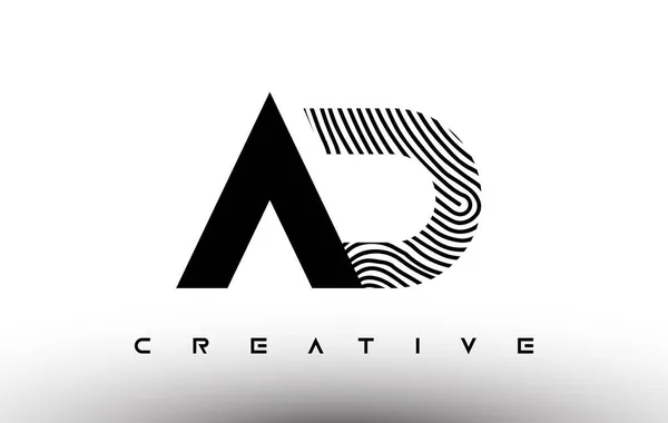 Fingerprint Zebra Brev Logotyp Design Logotyp Med Fingeravtryck Creative Icon — Stock vektor