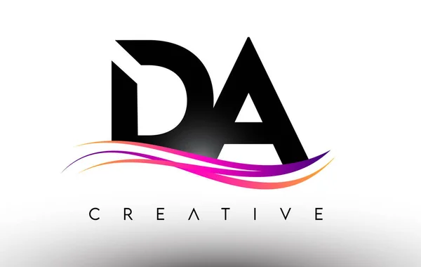 Logo Lettre Design Icône Lettres Avec Des Lignes Swoosh Créatives — Image vectorielle