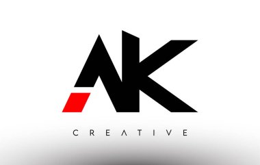 AK Yaratıcı Modern Harf Logosu Tasarımı. AK Simge Harfleri Logo Vektörü
