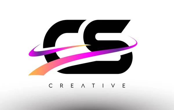 Εικονίδιο Σχεδίασης Γραμμάτων Logo Γράμματα Πολύχρωμες Δημιουργικές Γραμμές Swoosh — Διανυσματικό Αρχείο