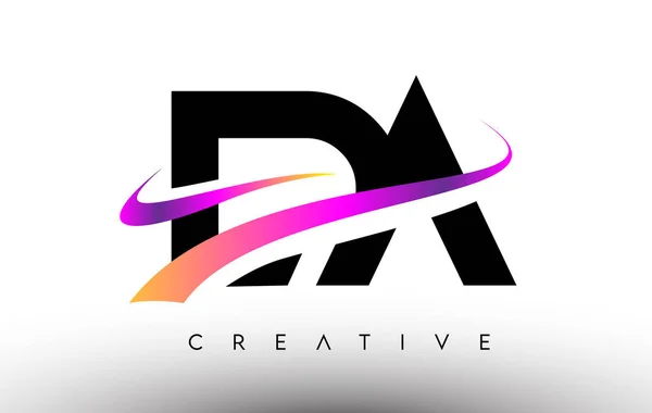 Logo Brev Design Ikon Brev Med Färgglada Kreativa Swoosh Linjer — Stock vektor