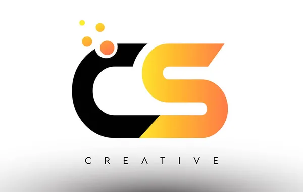 Black Orange Letter Logo Design Ícone Com Pontos Bolhas Vector —  Vetores de Stock