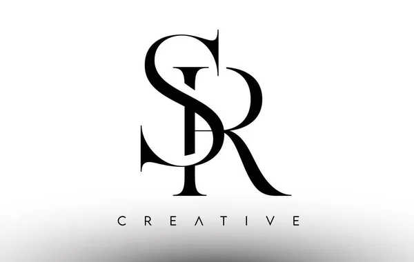 Logo Minimalist Serif Modern Letter Noir Blanc Creative Serif Logo — Image vectorielle