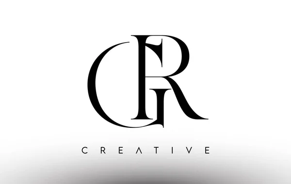 Minimalista Serif Modern Letter Logo Preto Branco Creative Serif Logo —  Vetores de Stock