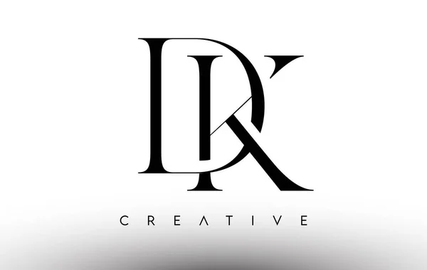 Dk简约主义的现代字母标志黑白字 Dk创意标志设计图标向量 — 图库矢量图片