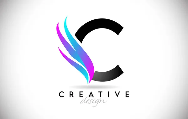 Letter Logo Met Creatief Verloop Swooshes Creatieve Elegante Letter Met — Stockvector