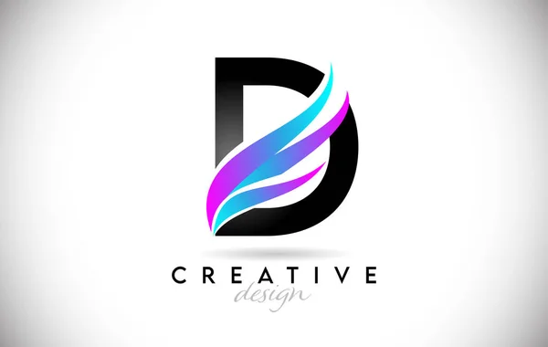 Letter Logo Creative Gradient Swooshes Creative Elegant Letter Colorful Vector — Stock Vector