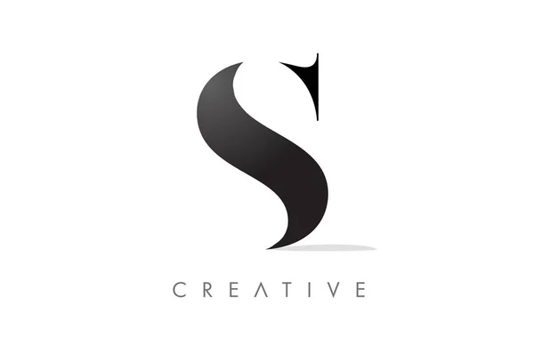 Serif Letter Logo Minimalist Design Black White Vector — Archivo Imágenes Vectoriales