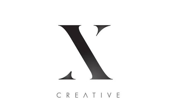 Serif Lettre Logo Avec Design Minimaliste Noir Blanc Vecteur — Image vectorielle