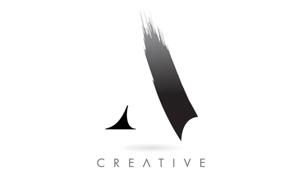 Artistic Brush Stroke Letter Design Logo Icon Vector Elegant Minimalist — стоковый вектор