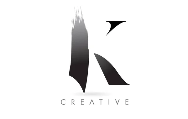Artistic Brush Stroke Letter Design Logo Icon Vector Elegant Minimalist — Stock Vector