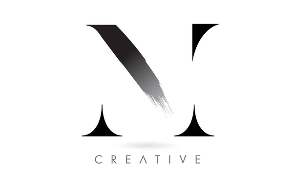Artistic Brush Stroke Letter Design Logo Icon Vector Elegant Minimalist — ストックベクタ