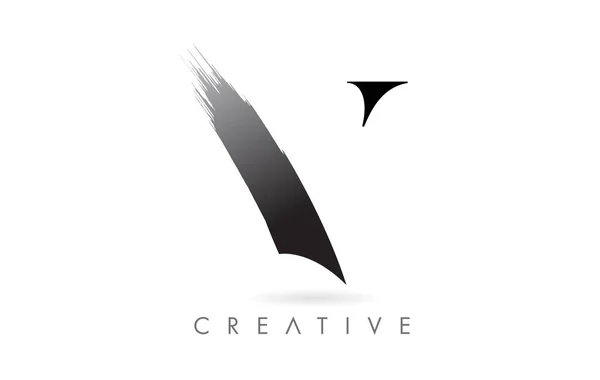Artistic Brush Stroke Letter Design Logo Icon Vector Elegant Minimalist — Stockový vektor