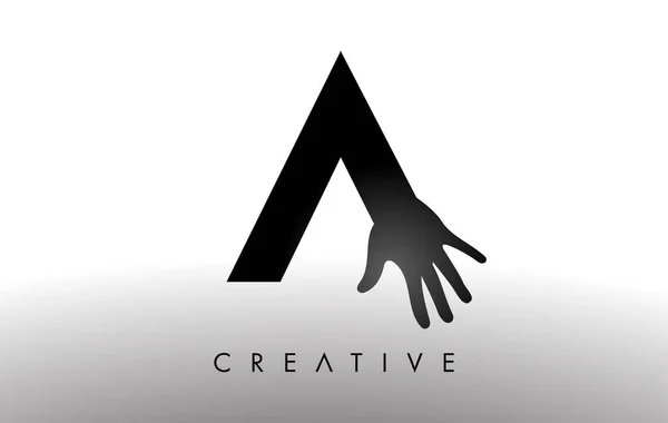 Letter Logo Hand Silhouette Vector Icon Illustration Creative Hand Logo — 스톡 벡터