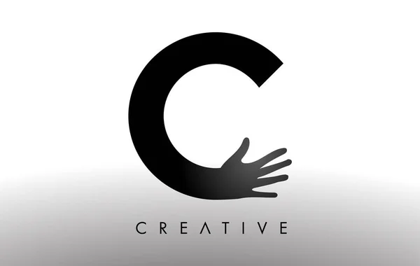 Letter Logo Hand Silhouette Vector Icon Illustration Creative Hand Logo — Stockvektor