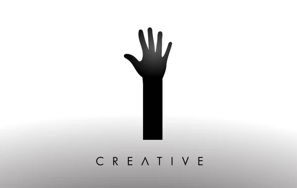 Letter Logo Mit Hand Silhouette Vector Icon Illustration Kreative Hand — Stockvektor