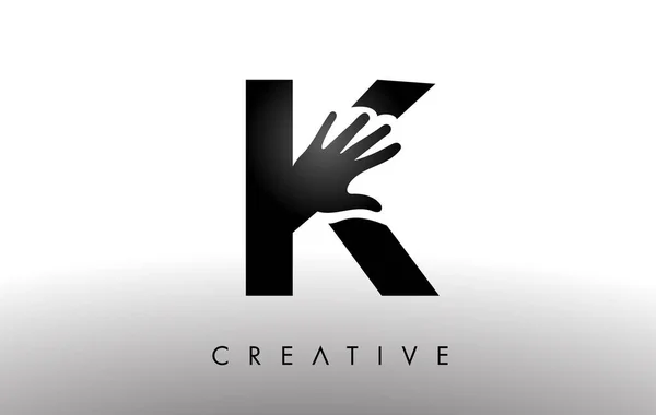Letter Logo Hand Silhouette Vector Icon Illustration Creative Hand Logo — 图库矢量图片