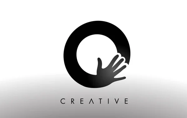 Letter Logo Hand Silhouette Vector Icon Illustration Creative Hand Logo — Stock Vector