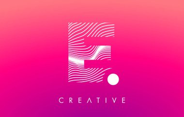 Beyaz Warp Çizgileri Efektli E Harfi Logosu Mor Arkaplan Vektörü