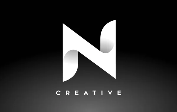 White Letter Logo Design Minimalist Creative Look Soft Shaddow Black — Stok Vektör