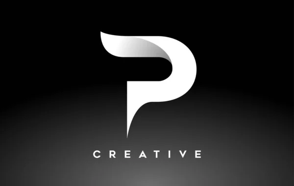 White Letter Logo Design Minimalist Creative Look Soft Shaddow Black — Stockový vektor