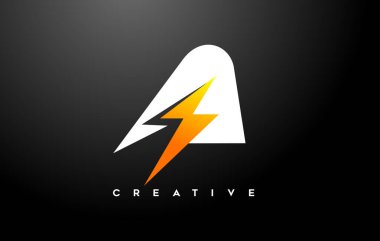 Gök gürültüsü gibi simgesi olan bir harf logosu tasarımı. Thunder Letter Yaratıcı Logo Tasarımı.