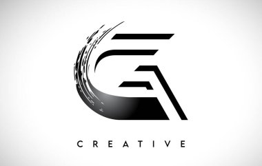 Taslak Monogram Harfi G Fırça Darbesi Tasarım Logo Simgesi Sanatsal Boya Fırçası Vuruşu