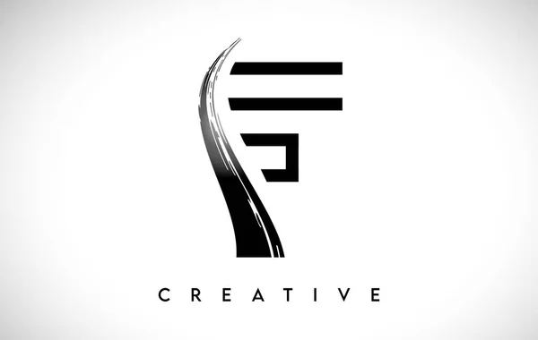 Zarys Monogram Litera Pędzel Stroke Design Logo Ikona Artystycznym Pociągnięciem — Wektor stockowy