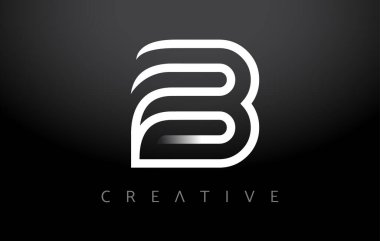 B Logosu Harf Simgesi başlığı. b Harf Tasarımı: Beyaz Satır başlığı ve Minimalist Modern Yaratıcı Görünüm