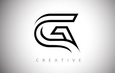 Çizgiler G Harf Logosu Monogram Simgesi ve Yaratıcı Modern Moda Görünüm Vektörü