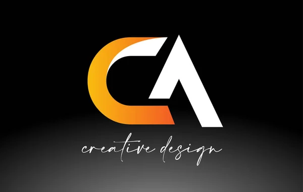 Logo Letter Con Colores Dorados Blancos Vector Iconos Diseño Minimalista — Vector de stock