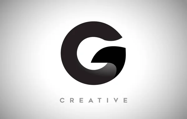 Diseño Del Logotipo Letra Negra Con Aspecto Creativo Minimalista Sombra — Vector de stock