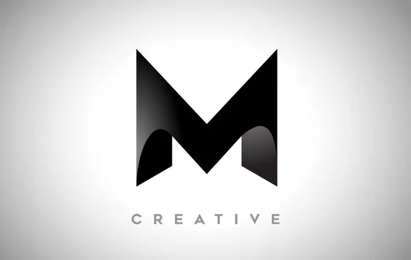 Letra Negra Logo Design Con Aspecto Creativo Minimalista Sombra Suave — Archivo Imágenes Vectoriales