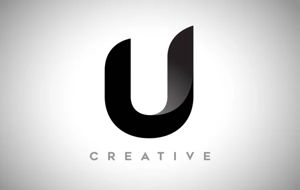 Svart Bokstav Logo Design Med Minimalistisk Kreativ Utseende Och Mjuk — Stock vektor