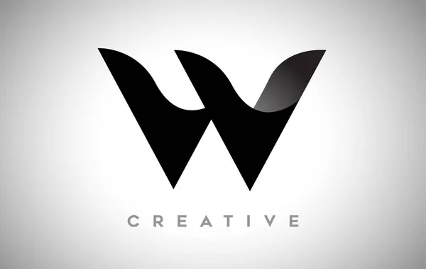 Schwarzer Buchstabe Logo Design Mit Minimalistischem Kreativem Look Und Weichem — Stockvektor