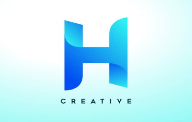 Moda Görünümü ve Modern İşletme Tasarımı Logosu ile Mavi H Harfi Logosu Tasarımı