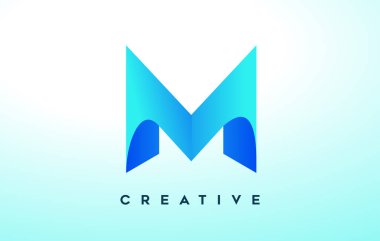Mavili Harf Logosu Tasarımı Stylized Look ve Modern Tasarım Şirketi Logosu