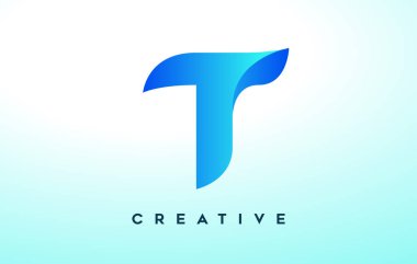 Mavili T Harfi Logosu Tasarımı Tarz Görünümü ve Modern İş Kurumu Logosu Tasarımı