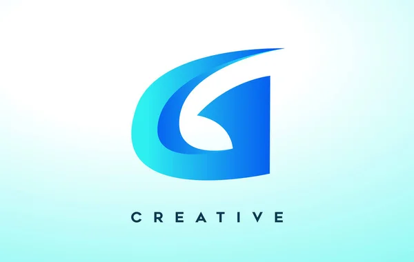 Blue Letter Logo Design Stylized Look Modern Design Business Company — 스톡 벡터