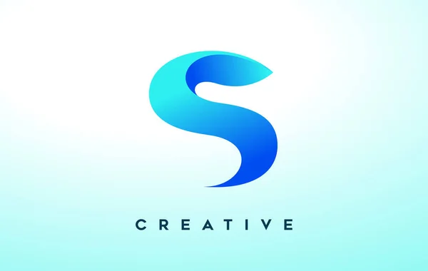 Diseño Del Logotipo Letra Azul Con Aspecto Estilizado Diseño Moderno — Archivo Imágenes Vectoriales