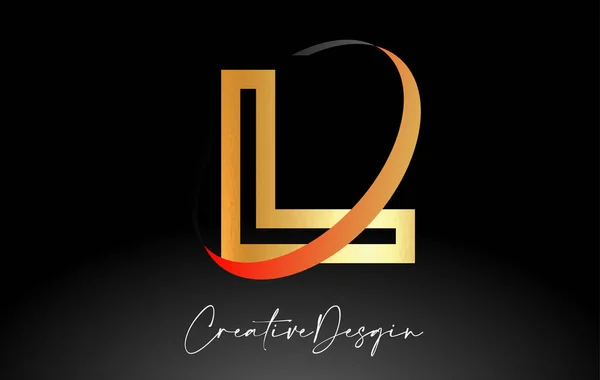 Logo Design Black Golden Colors Vector Icon — 스톡 벡터