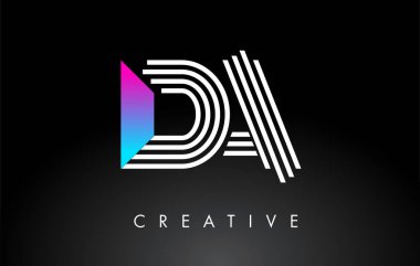 Bölge Savcısı White Purple Lines Harf Logosu. Yaratıcı Satır Harfleri Vektör Şablonu.