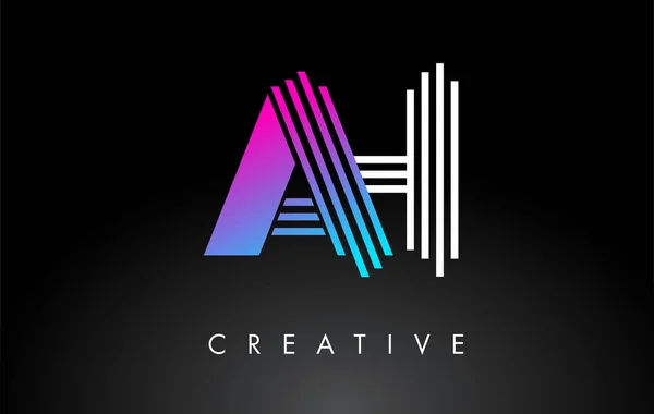 White Purple Lines Letter Logo Шаблон Векторных Букв Creative Line — стоковый вектор